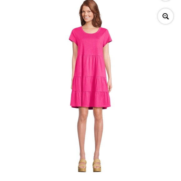 Time and Tru Women’s Smokin’ Hot Pink Pocket Dress XXL/20 NEW - Picture 4 of 7